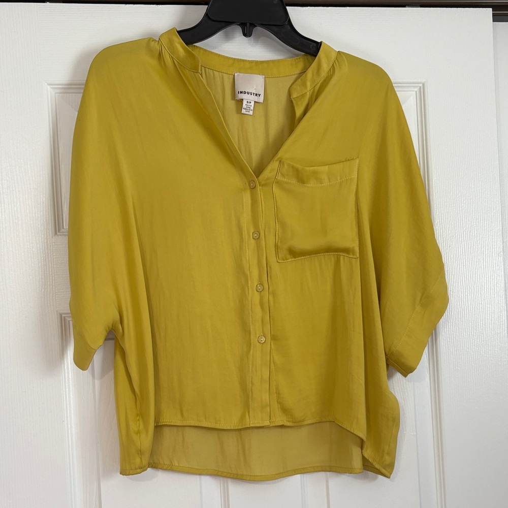 INDUSTRY yellow Button-Up Blouse